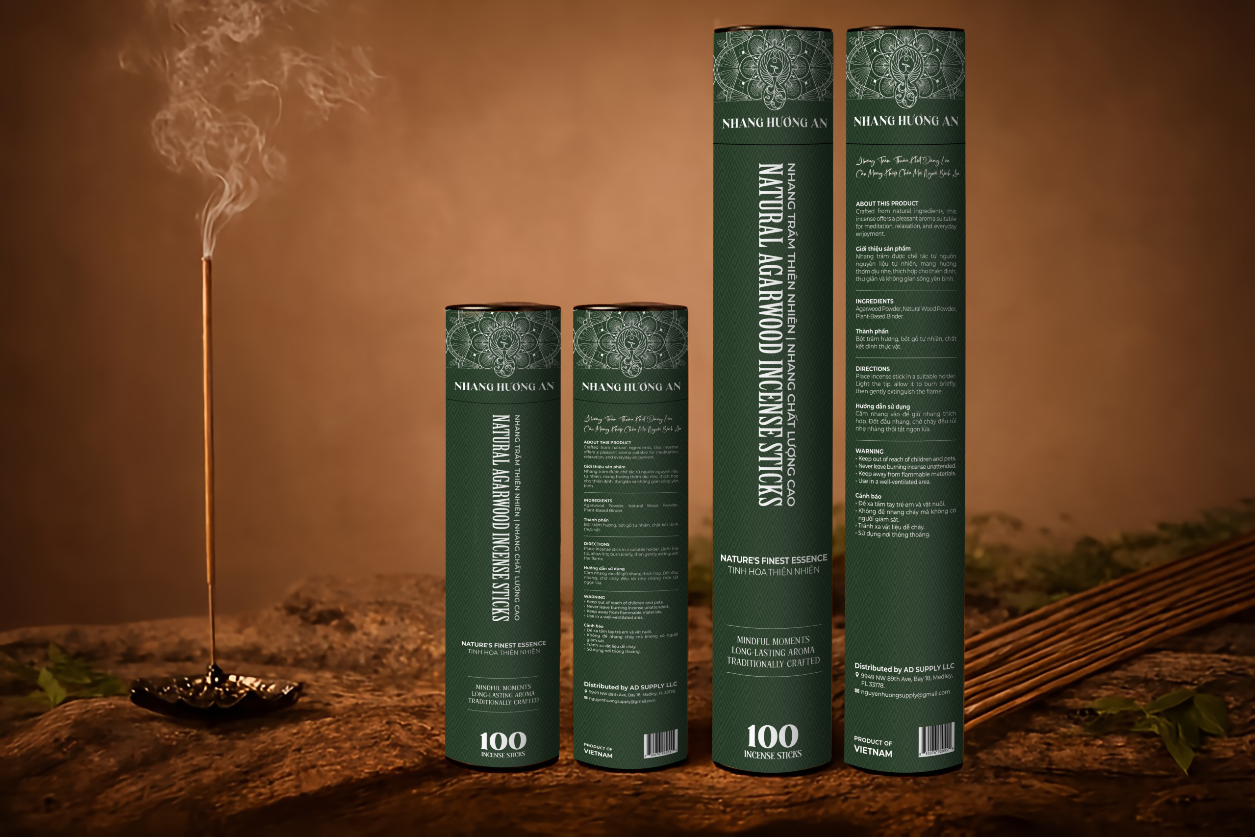 Agarwood incense (Dark Green)